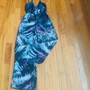 Bebe Printed Halter Jumpsuit